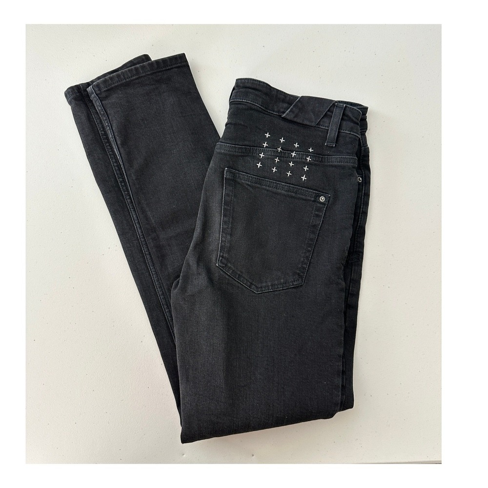 Ksubi Chitch Slim Tapered Jeans Mens 32 Black Distressed Denim KDMFA19854.BLK